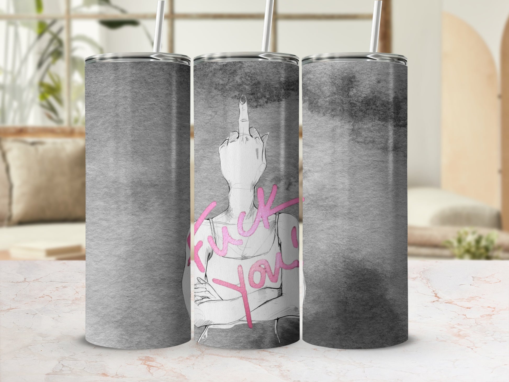 Middle Finger Fuck You Design Tumbler Cup Product
