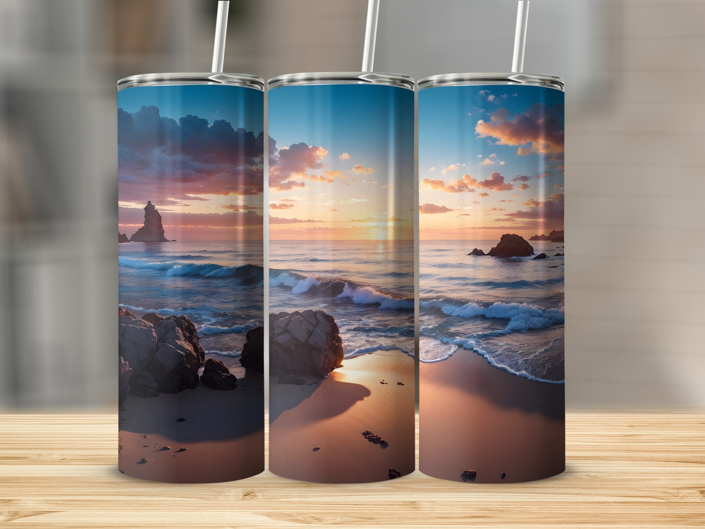 Scenic Beach Landscape Tumbler Perfect for Travel