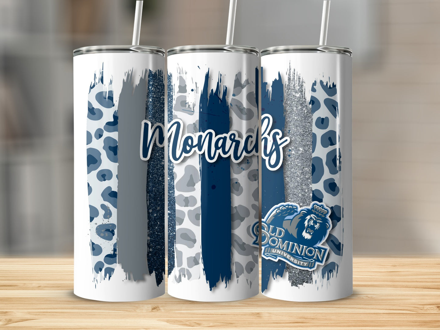 Monarchs Old Dominion University Logo Brush Strokes Tumblers