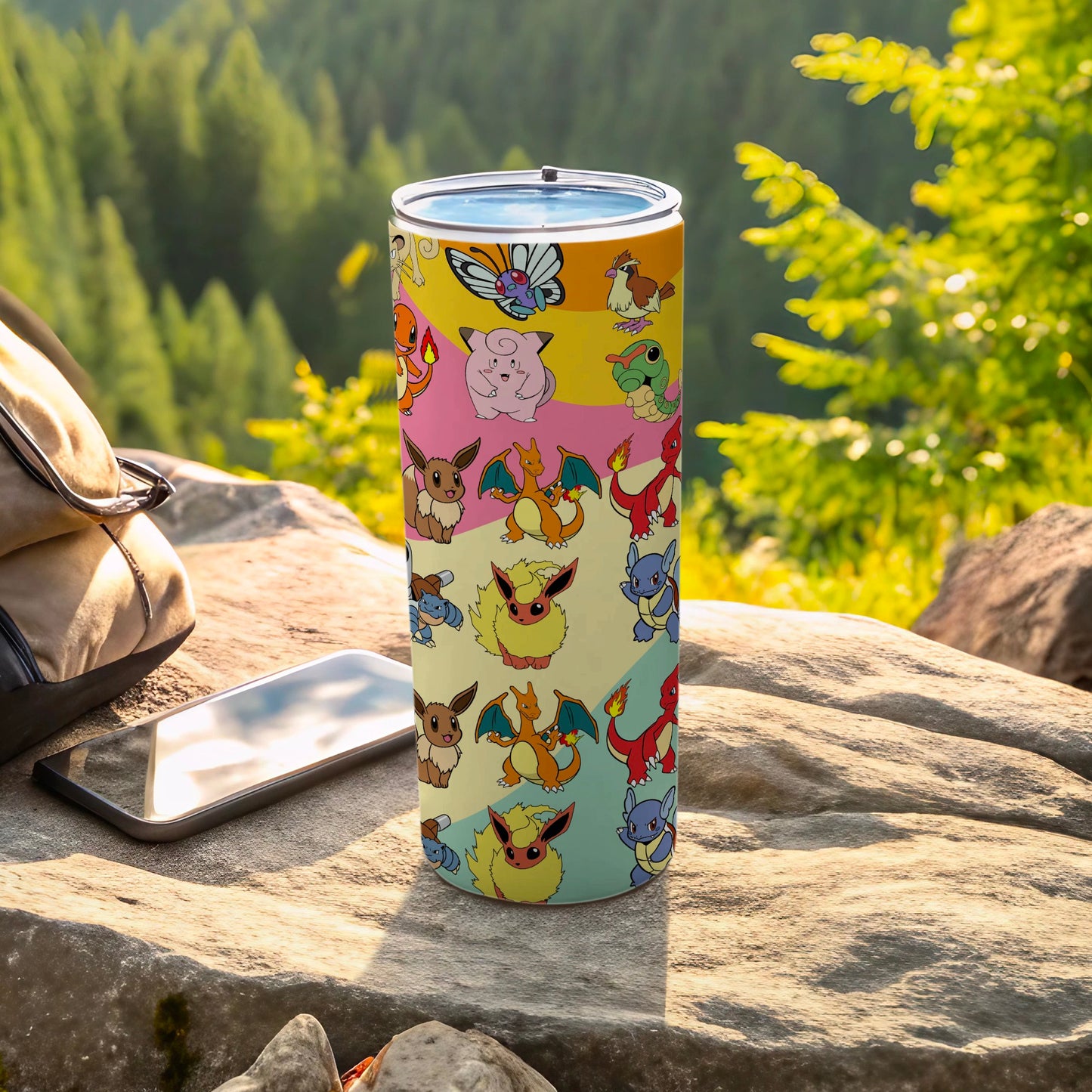 Colorful Character Patterned Tumbler For Outdoor Adventures