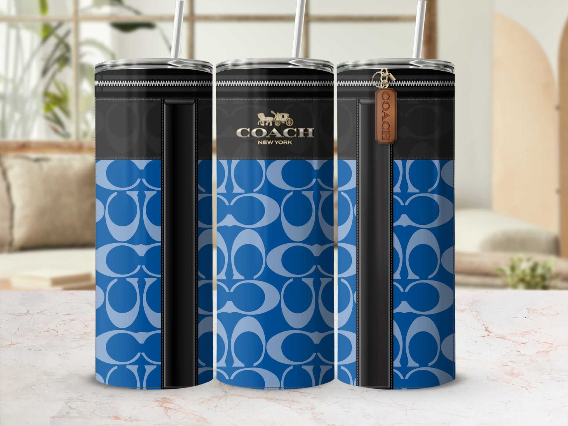 Stylish Coach New York Branded Travel Tumbler Cup