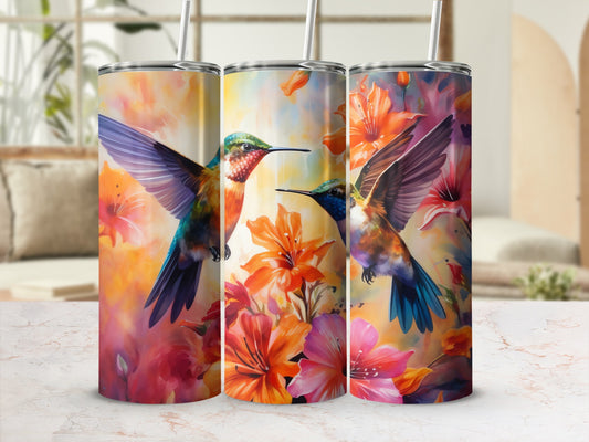 Vibrant Hummingbirds Floral Artwork Colorful Design product type
Hummingbird, Floral, Colorful, Vibrant, Bird art, Flower art, Tropical, Nature, Wildlife, Artistic design, Watercolor style, Tumbler design, Drinkware, Gift idea, Summer vibes, Garden theme, Elegant art, Bright colors, Unique pattern, Beautiful birds