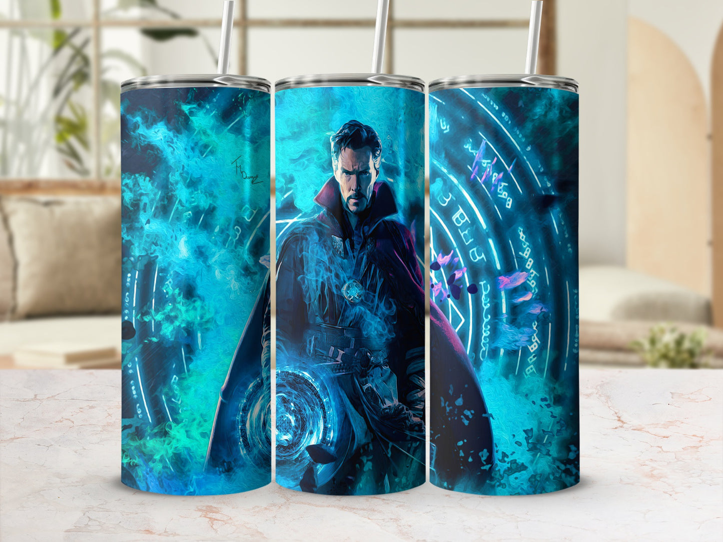 Sorcerer Supreme Doctor Strange Mystical Blue Runes Tumbler product type