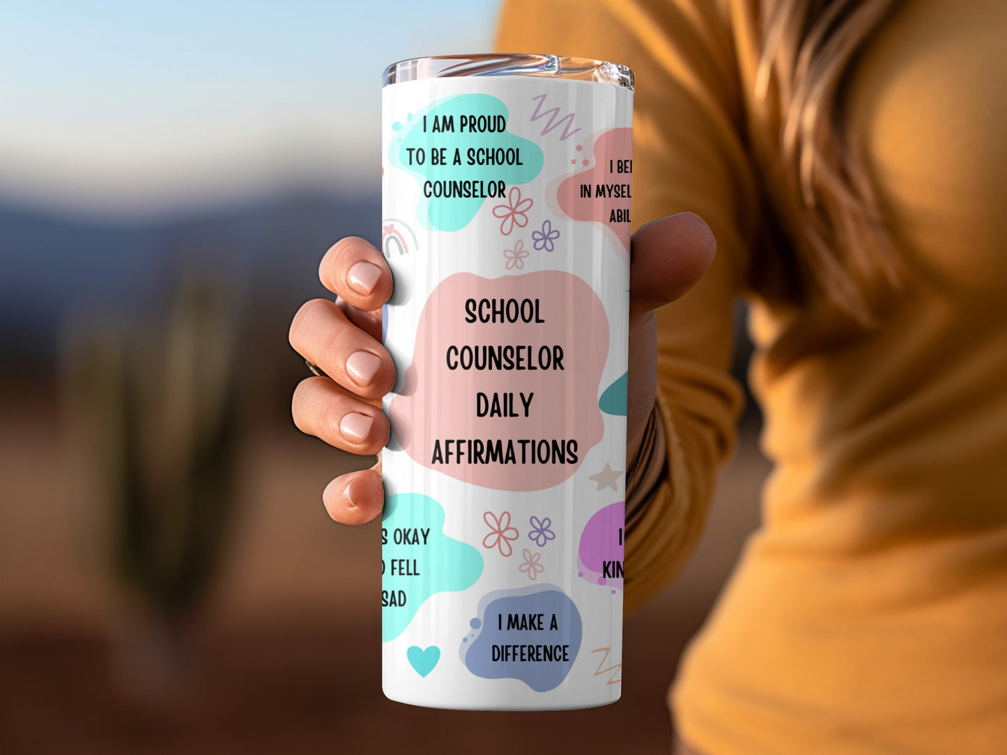 School Counselor Daily Affirmations Tumbler Cup