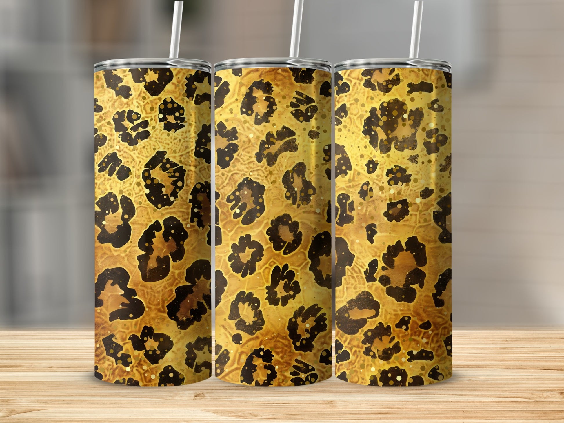 Stylish Leopard Print Insulated Tumbler Drinking Cup