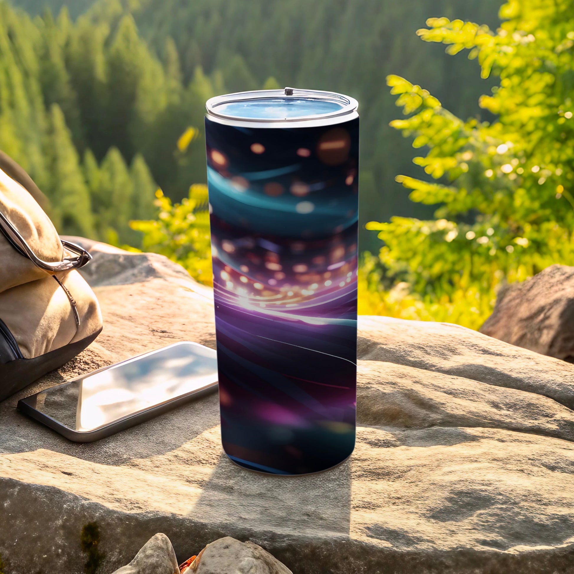 Digital Light Streak Abstract Design Tumbler product type