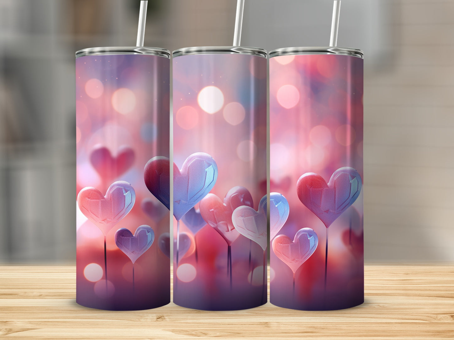 Romantic Heart Balloon Print Drinkware Product