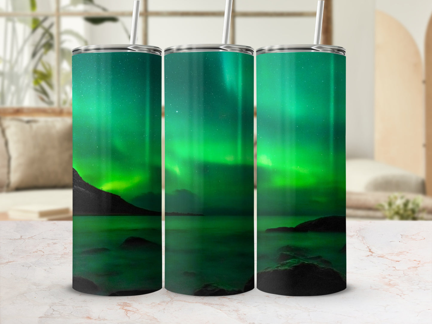 Northern Lights Scenic Tumblers Stunning Drinkware Set