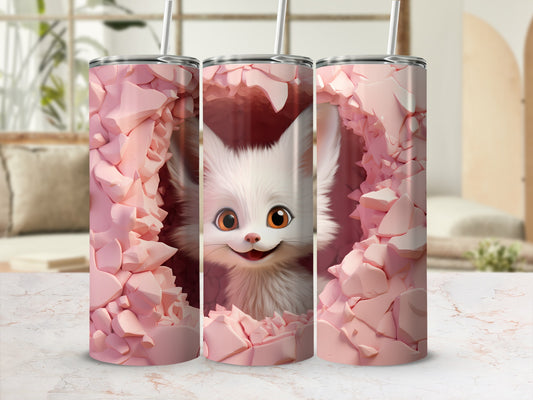 Cute Furry Creature in Pink Crystal Cave Tumbler