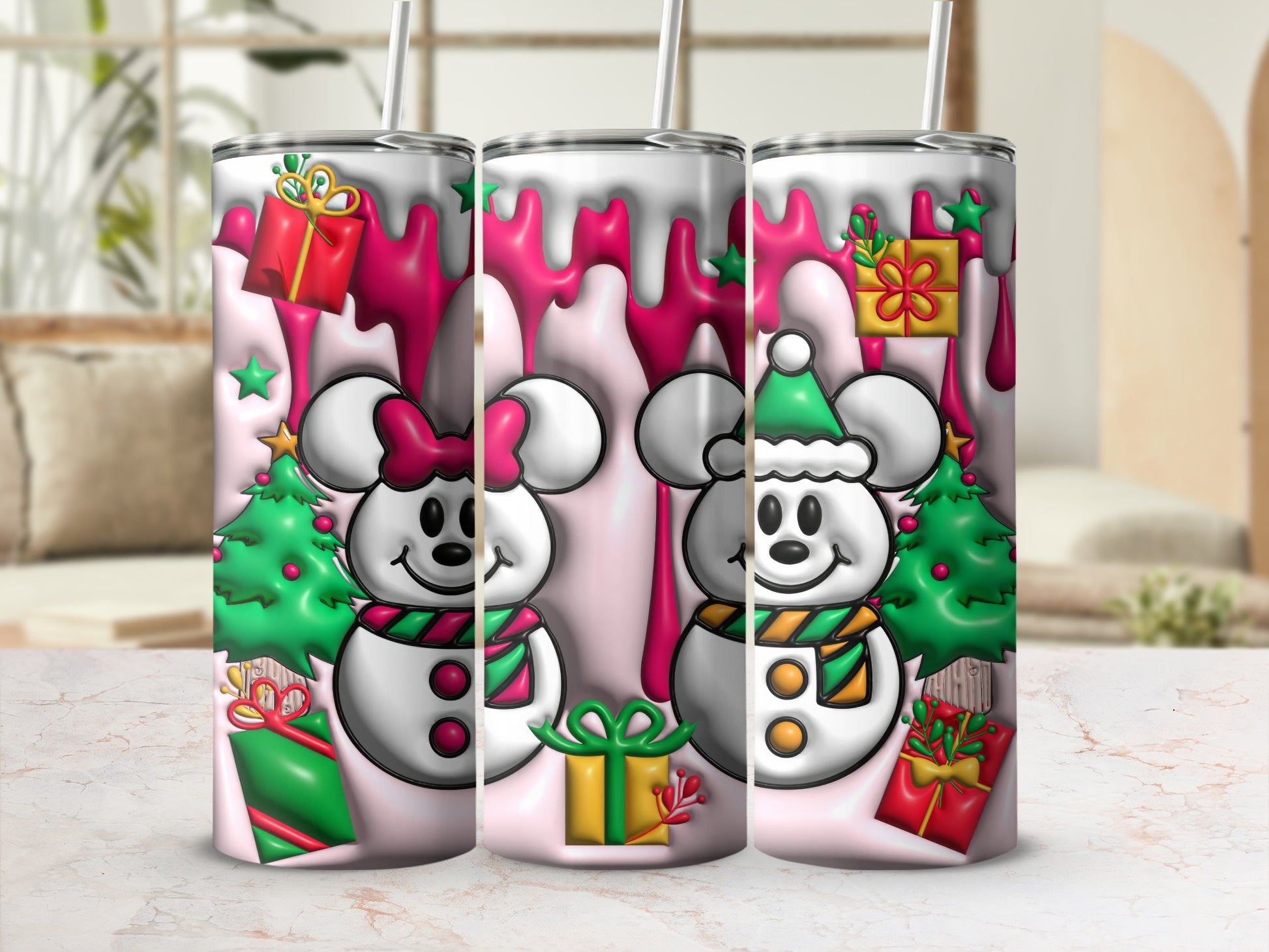 Cute Christmas Snowman Holiday Themed Tumbler