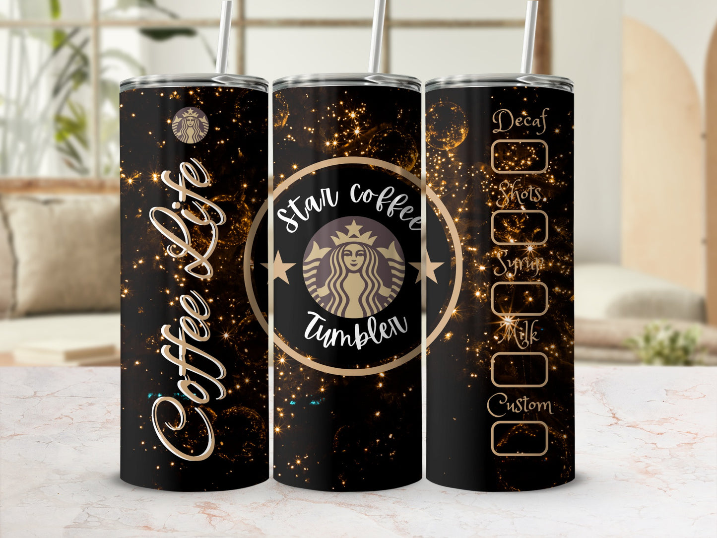 Coffee Life Star Coffee Tumbler with Customization Options