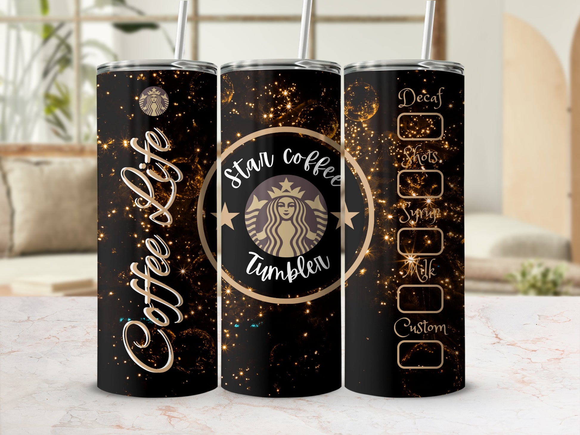 Coffee Life Star Coffee Tumbler with Customization Options