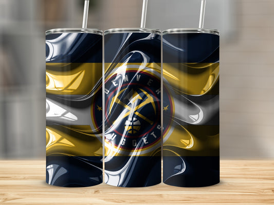 Denver Nuggets Team NBA Sport Design Liquid Effect Tumblers