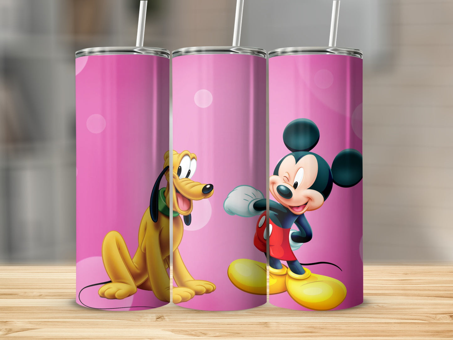Adorable Pink Cartoon Character Tumbler for Kids