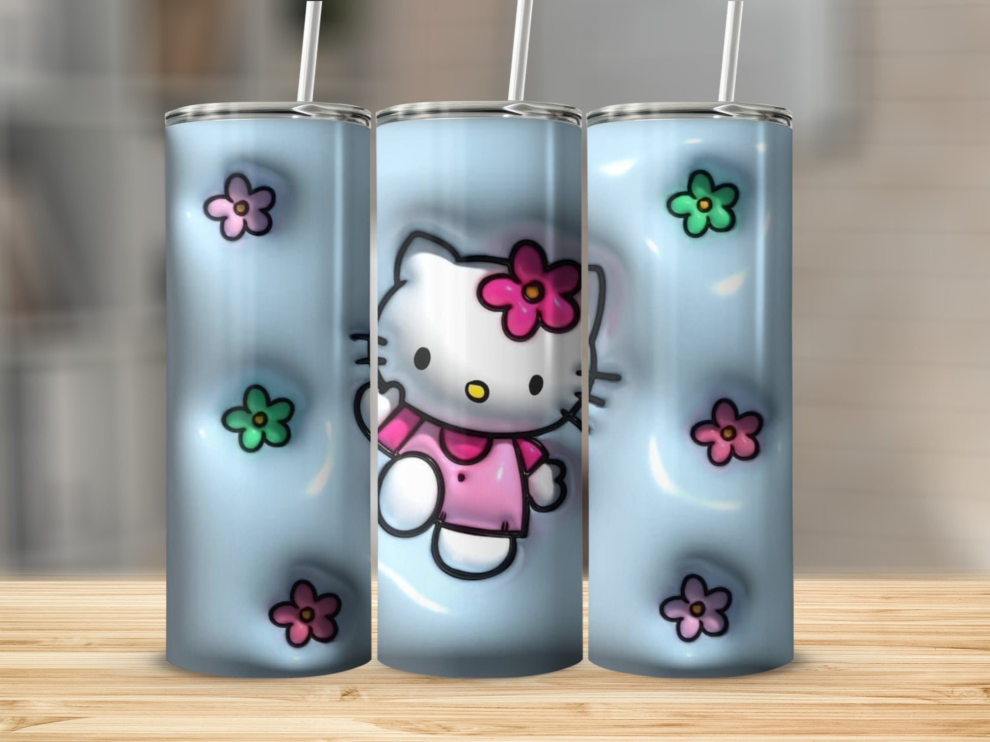 Adorable Hello Kitty Floral Print Tumbler Stylish Design