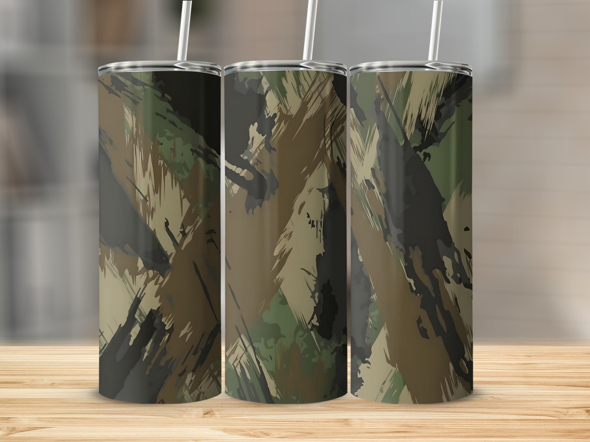Camouflage Patterned Insulated Tumbler Drinking Cup
