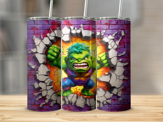 Hulk Smash Wall Design Tumbler