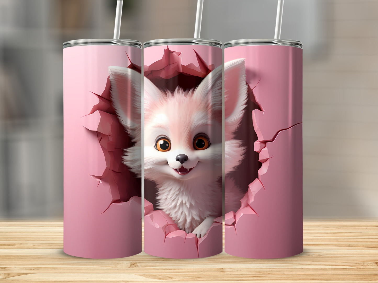 Cute Fennec Fox Peeking Through Wall Tumbler