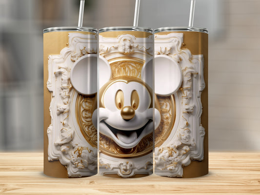 Elegant 3D Mickey Mouse Tumbler with Straw Beverage Holder