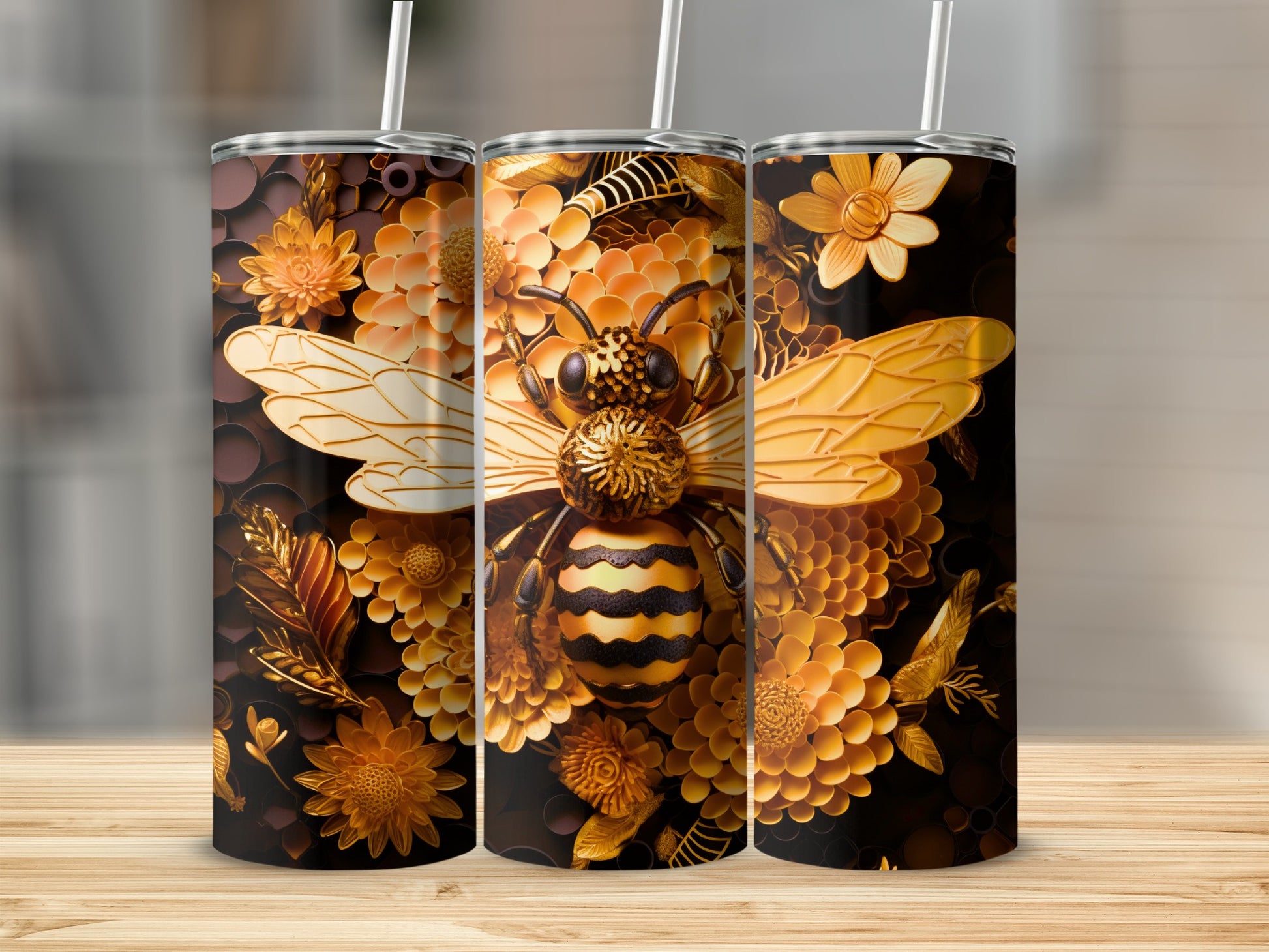 Golden Bee Floral Design Textured Dark Orange product type
bee tumbler
golden bee design
floral pattern
nature inspired
insect art
honeybee gift
unique drinkware
custom tumbler
gold flowers
textured design
dark background
orange blossom
bee lover gift
aesthetic tumbler
artistic design
bumblebee art
honeycomb theme
stylish cup
gold aesthetic
floral bee cup