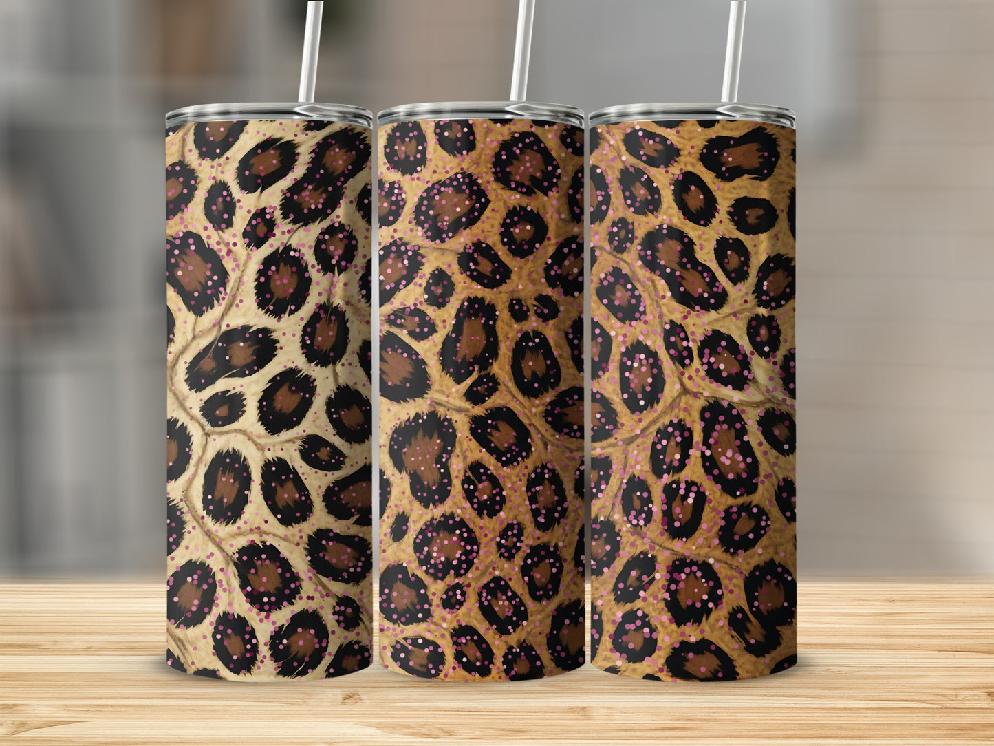 Leopard Print Stainless Steel Tumblers for Stylish Use