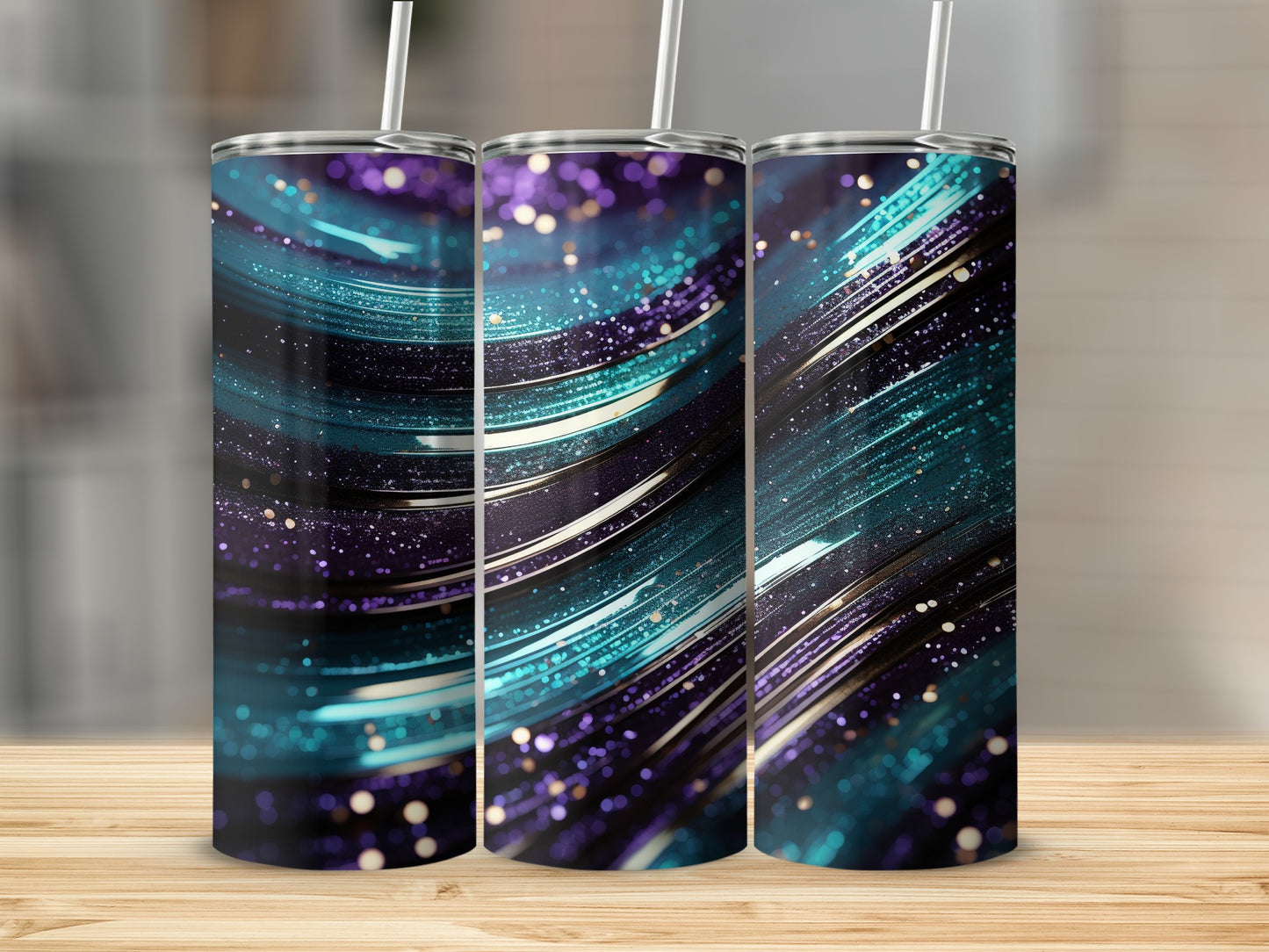 Teal Purple Glitter Abstract Swirl Design product type