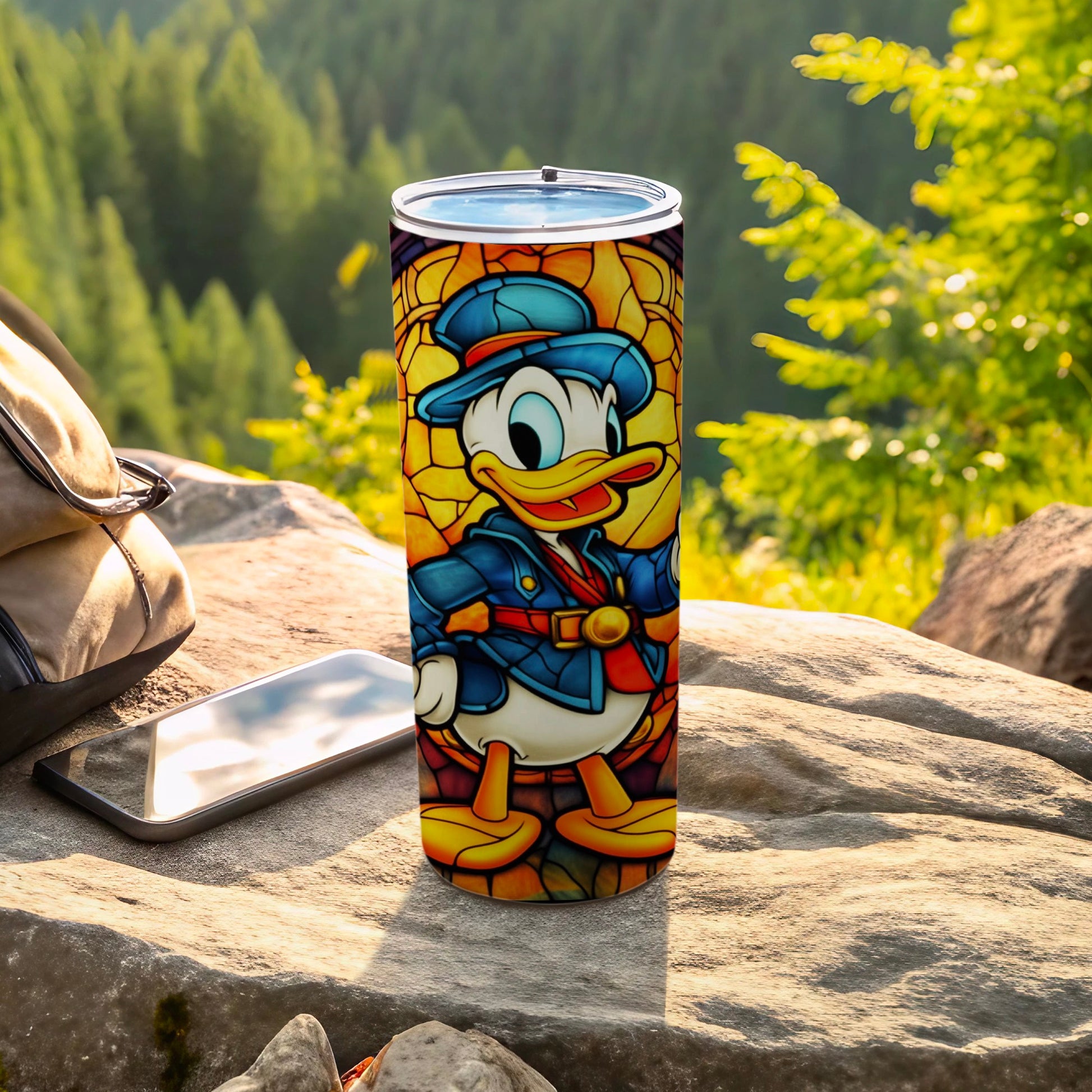 Donald Duck Adventure Stained Glass Travel Tumbler Product