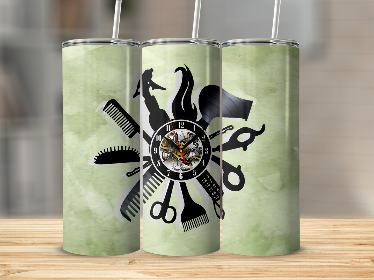Hair Stylist Theme Tumbler with Salon Tools Design