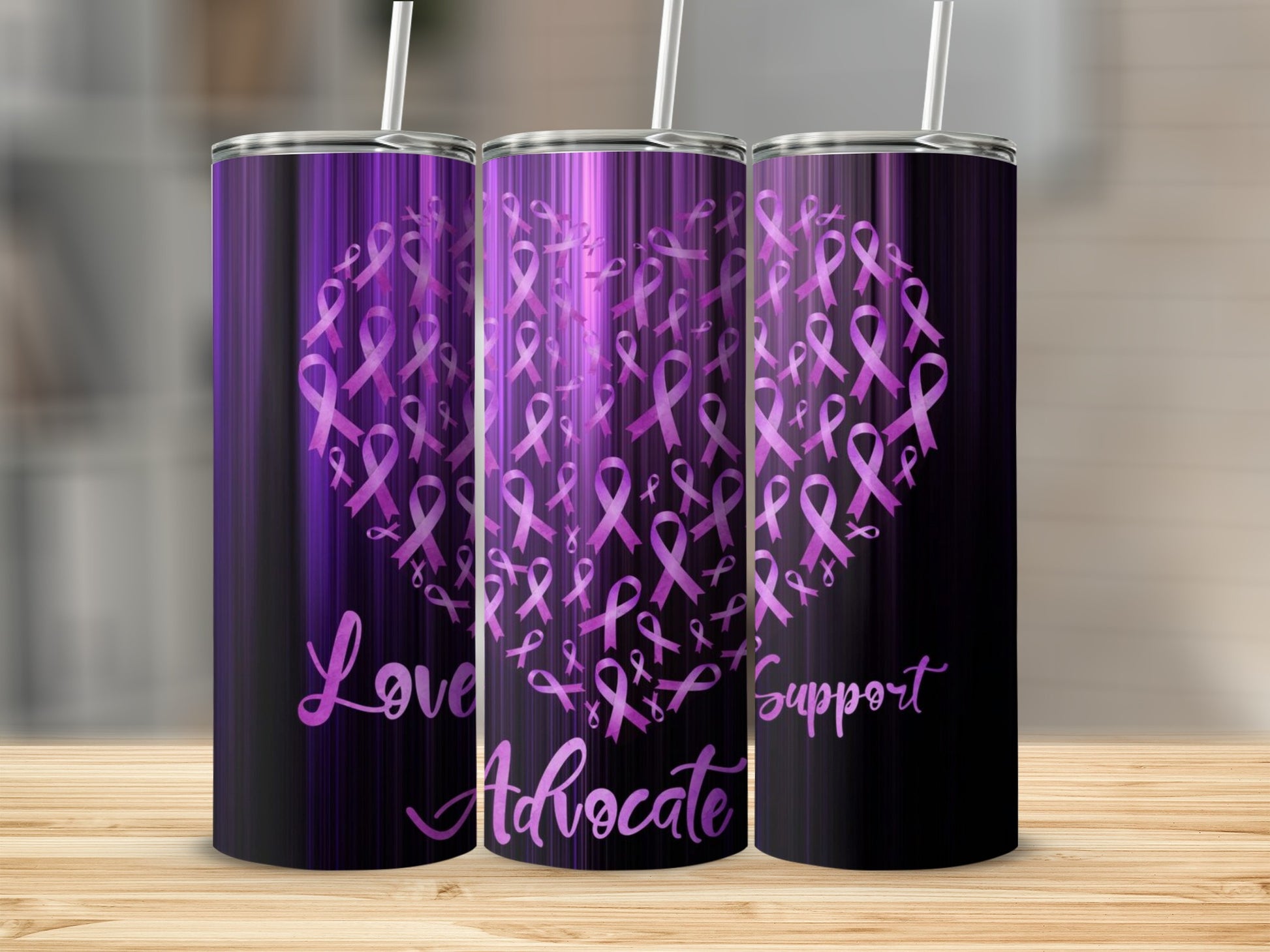 Love Advocate Support Purple Ribbon Tumbler product