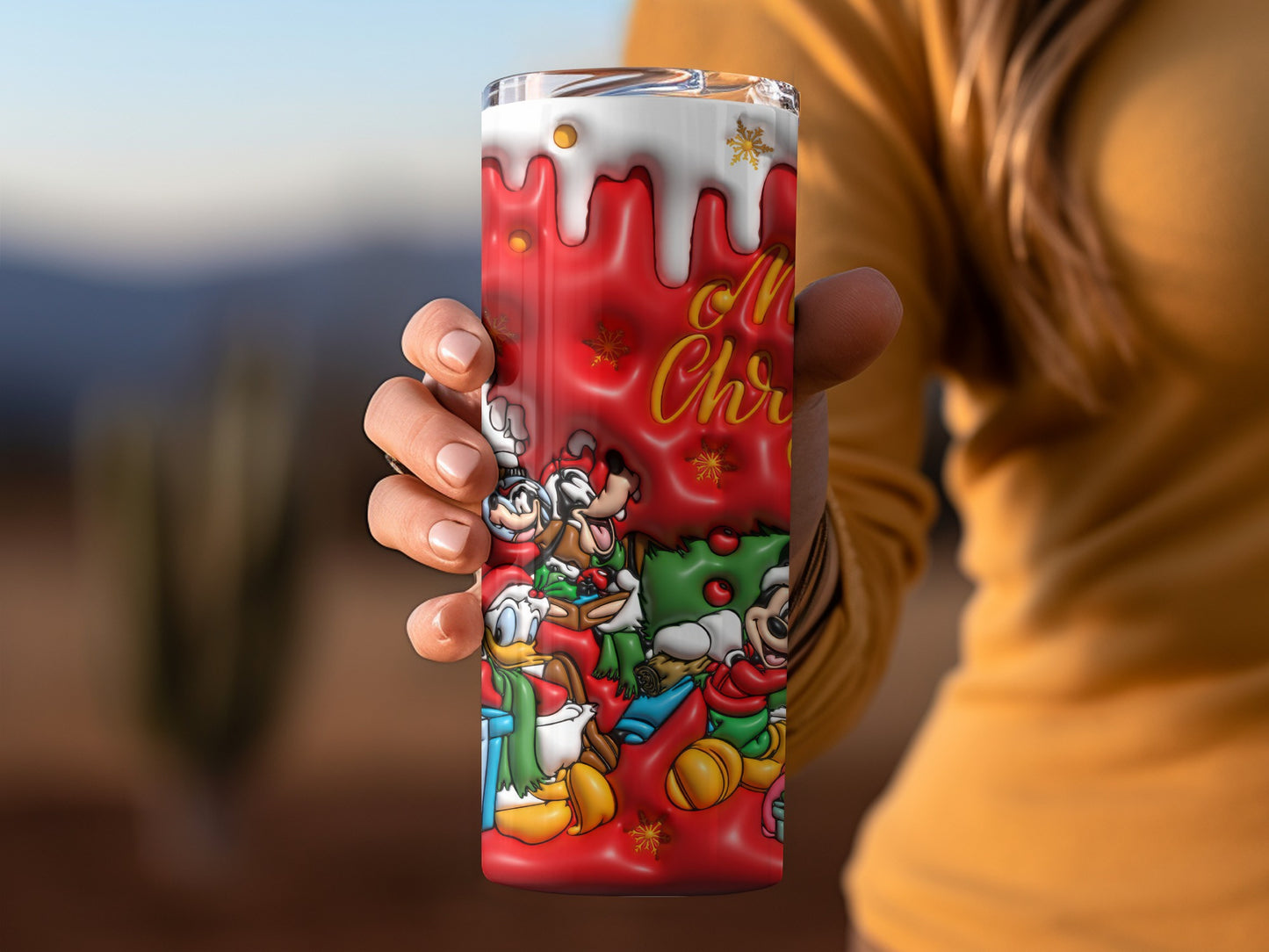 Merry Christmas Disney Characters Tumbler Cup