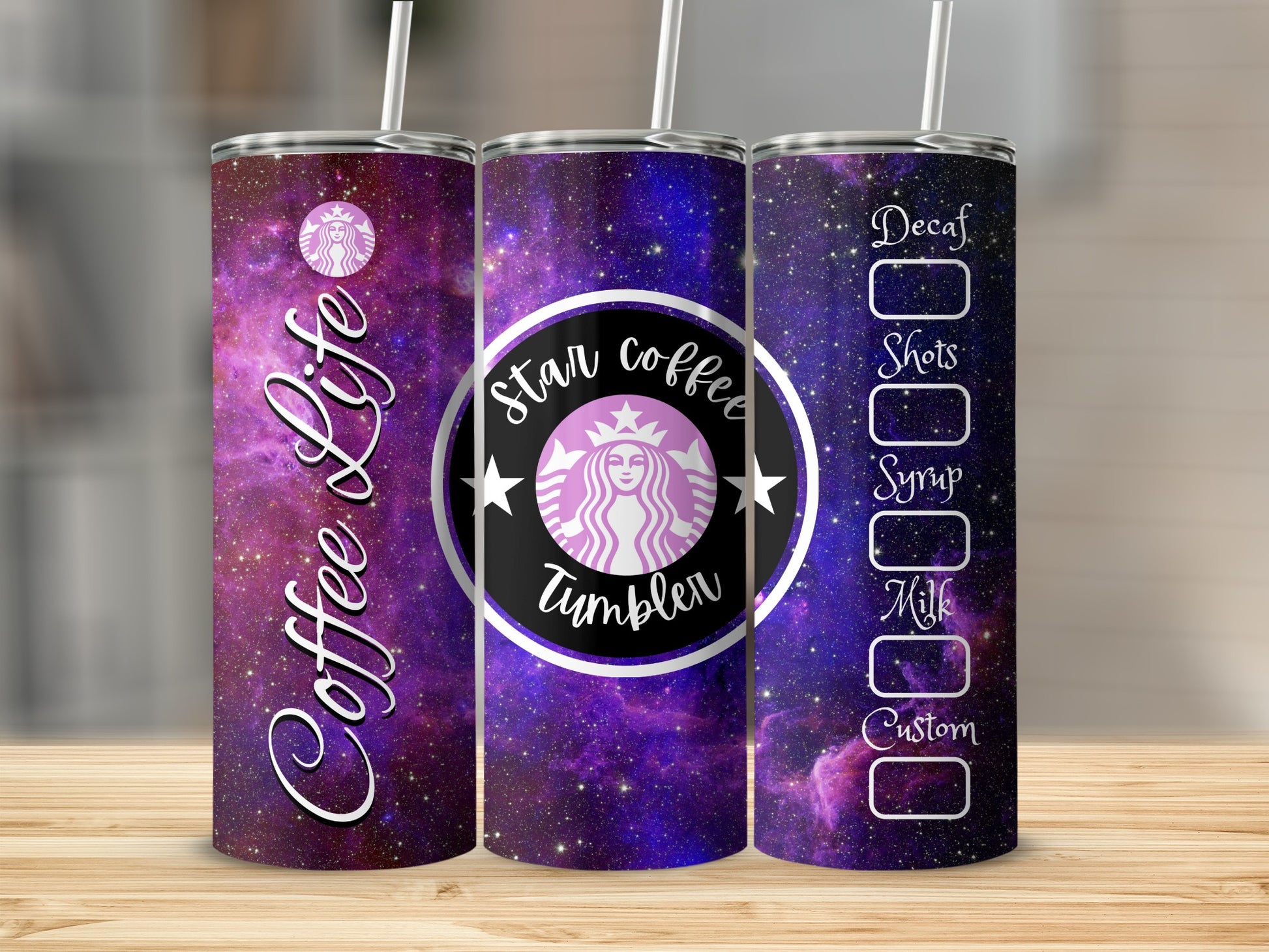 Star Coffee Tumbler with Galactic Design Drinkware