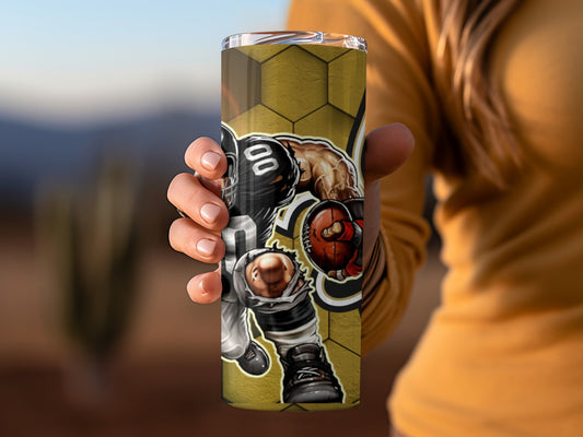 Sports Illustration Football and Basketball Tumbler