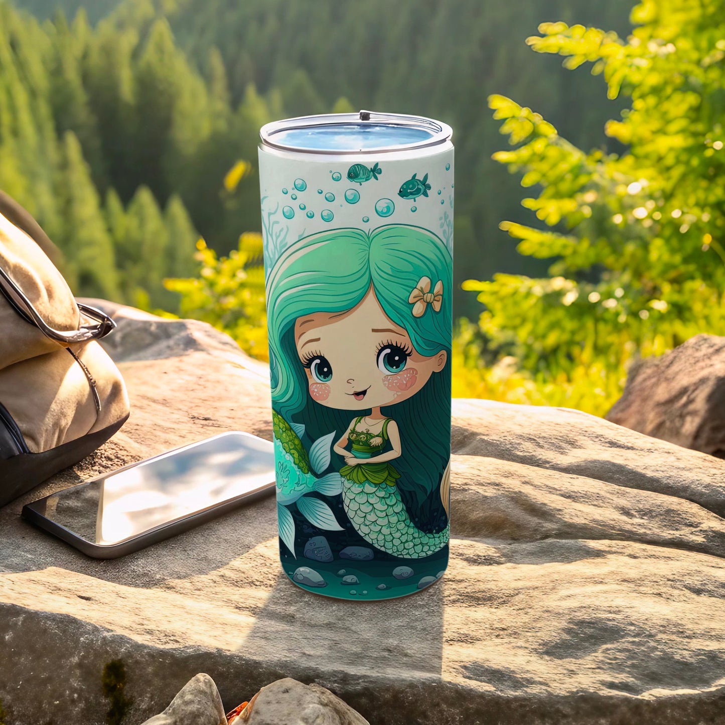 Cute Mermaid and Fish Art Design Tumbler Product