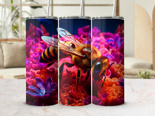 Golden Striped Bee Vibrant Honeycomb Floral Bloom product type