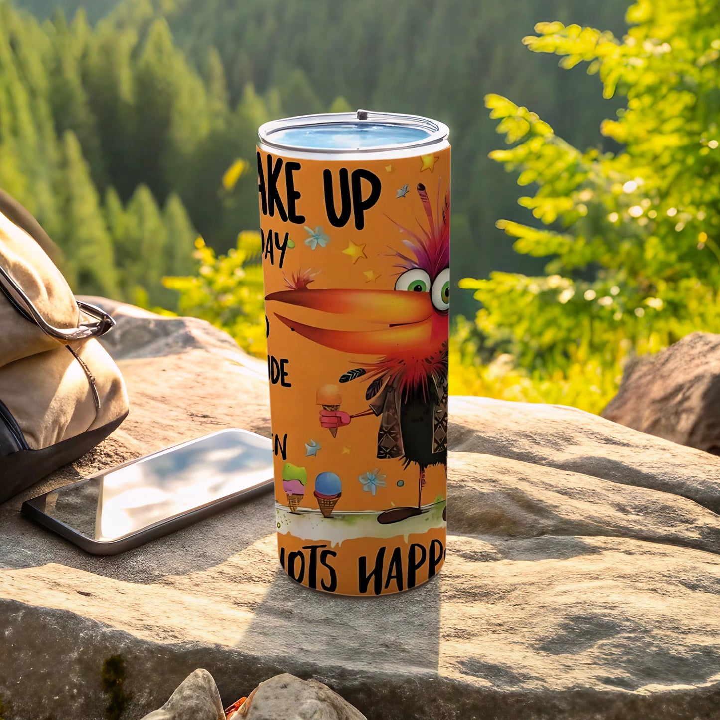 Wake Up Enjoy The Day Funny Monster Beverage Tumbler