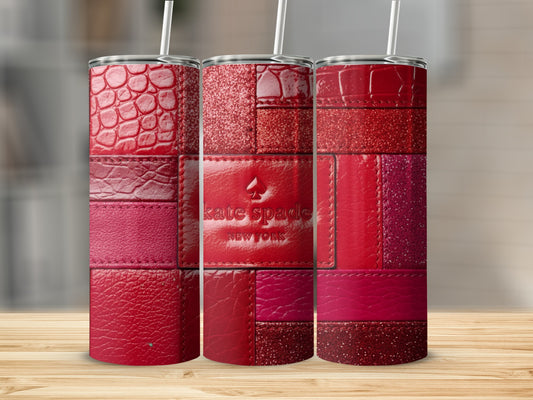 Inspired By Fabulous Kate Spade New York Patchwork Blocks in Red Tones Tumblers