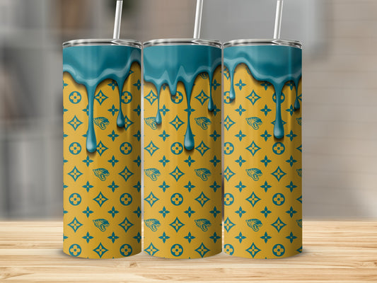 Jaguars LV Inspired with Drip Theme Tumblers