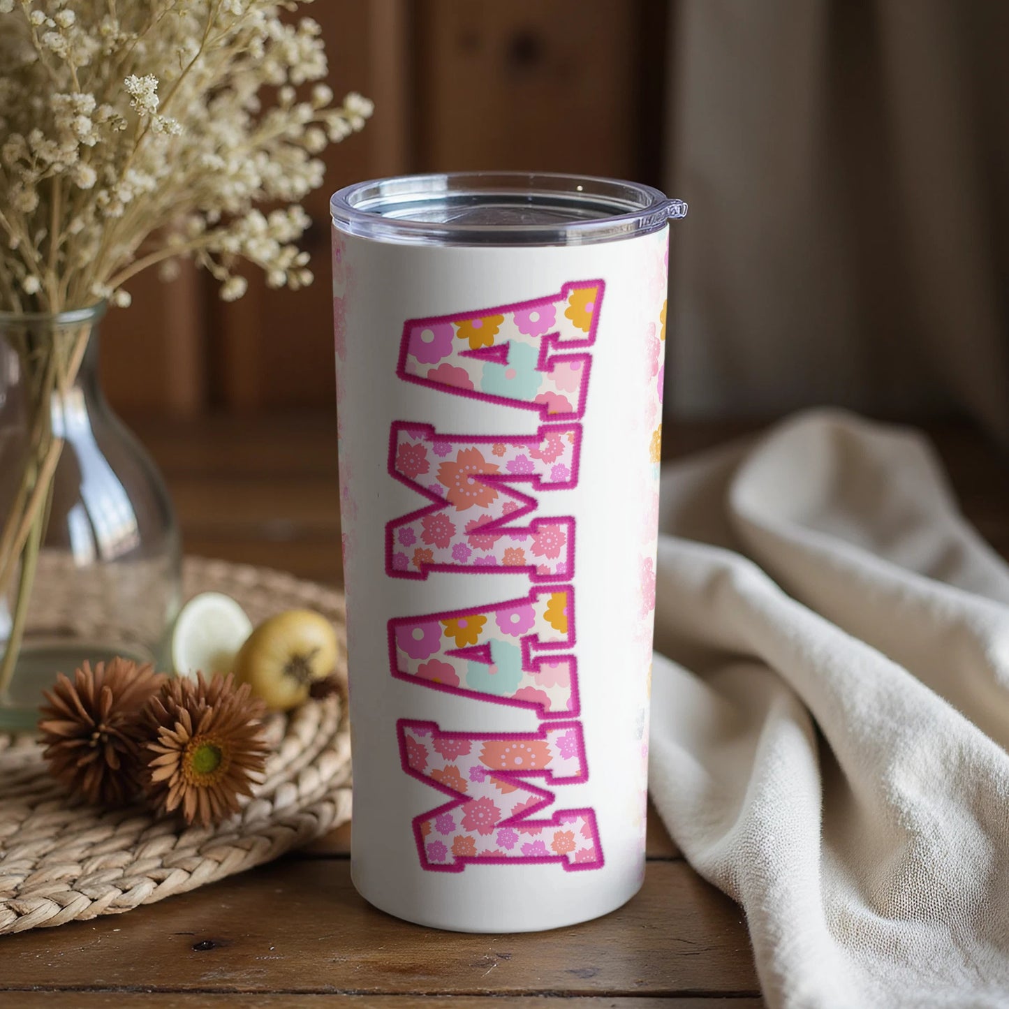 Floral Mama Design Insulated Tumbler for Hot and Cold Drinks