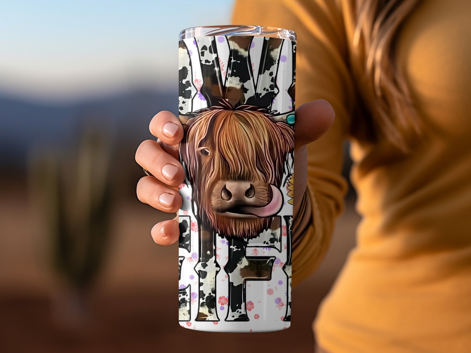Adorable Highland Cow Design Insulated Tumbler