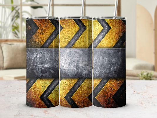 Distressed Chevron Pattern Industrial Metallic Tumbler product type