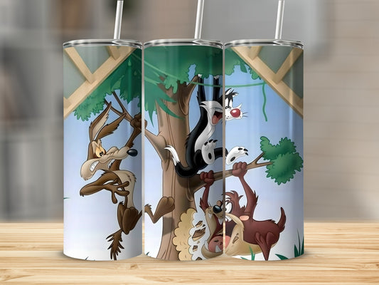 Fun Classic Cartoon Characters Tumbler Design
