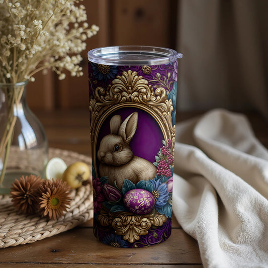 Elegant Rabbit and Floral Decorated Tumbler Product