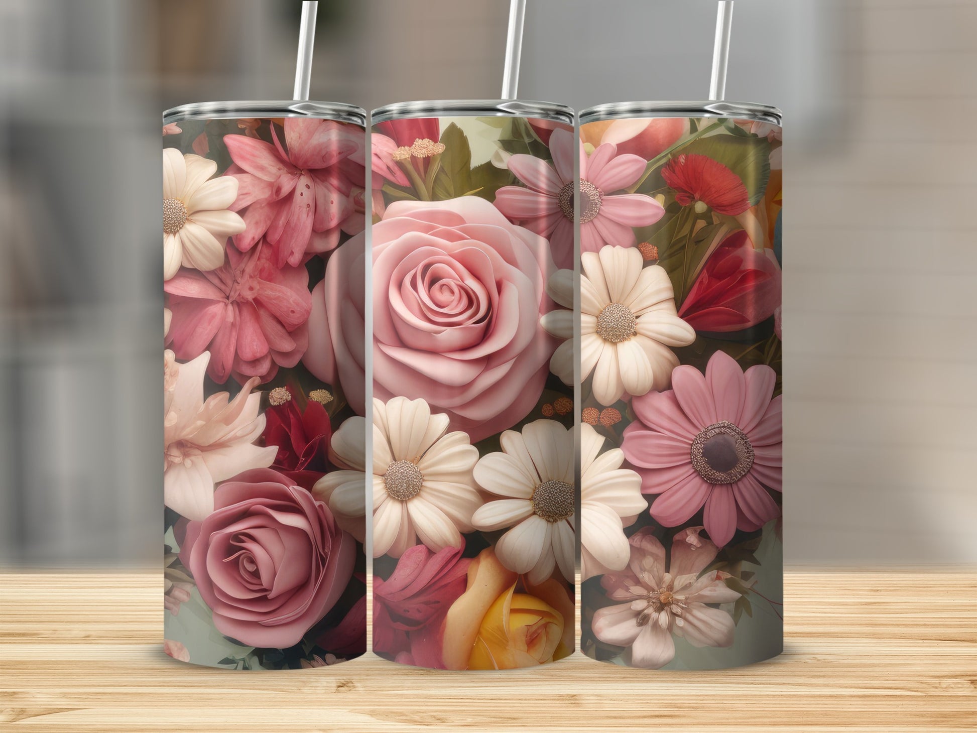 Beautiful Floral Patterned Tumblers Drinkware Product