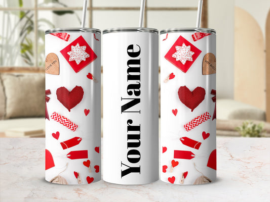 Personalized Valentine's Day Tumbler with Custom Name