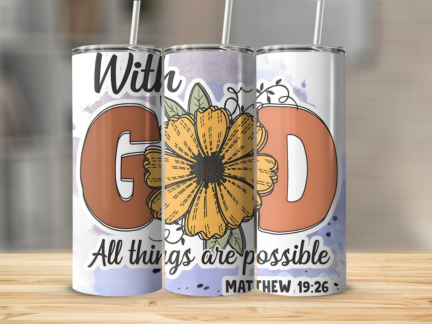 With God All Things are Possible Inspirational Tumbler