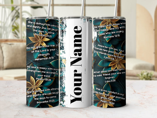 Personalized Tumbler with Inspirational Bible Verses