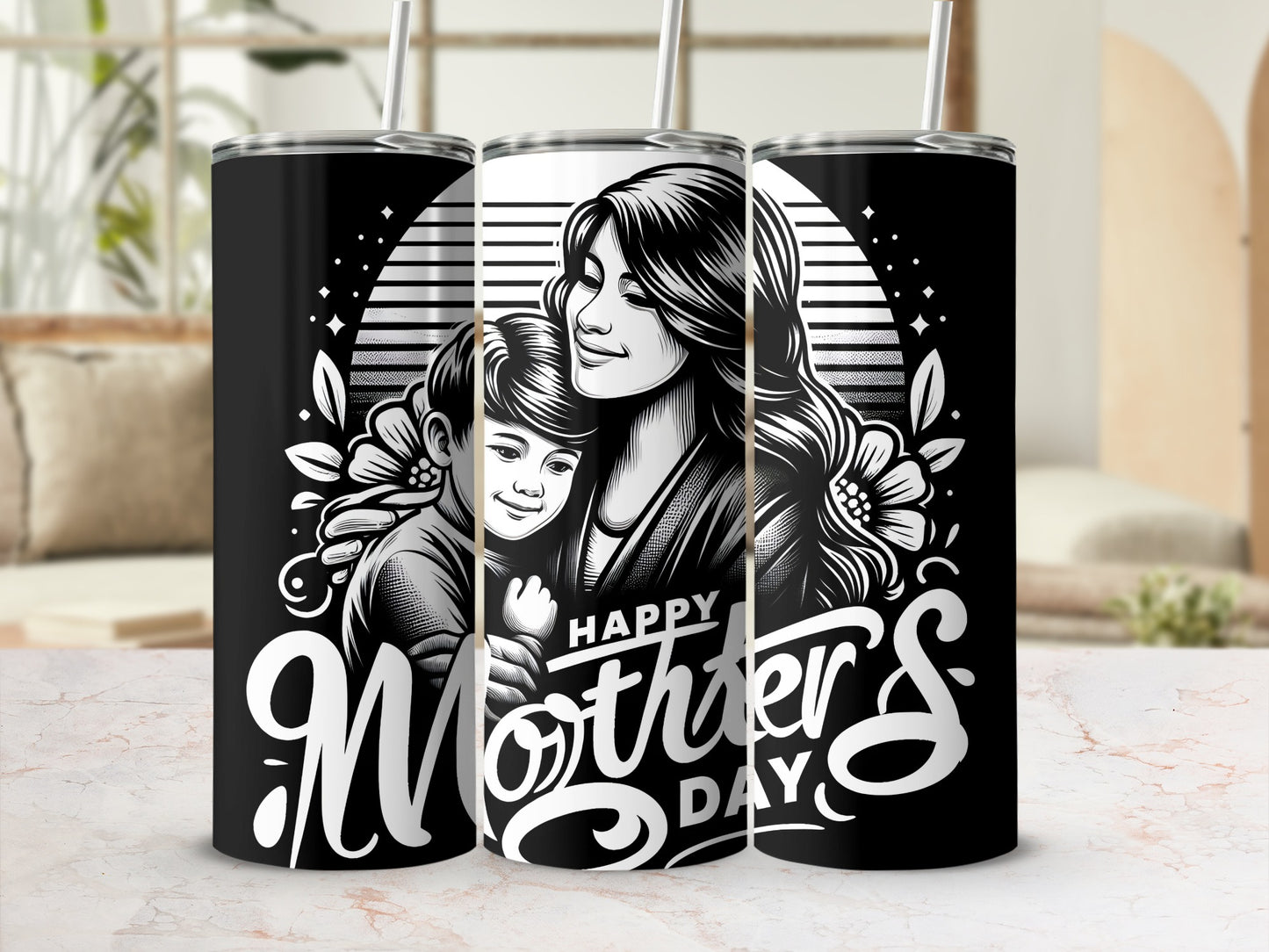 Happy Mother's Day Illustrated Tumbler Gift