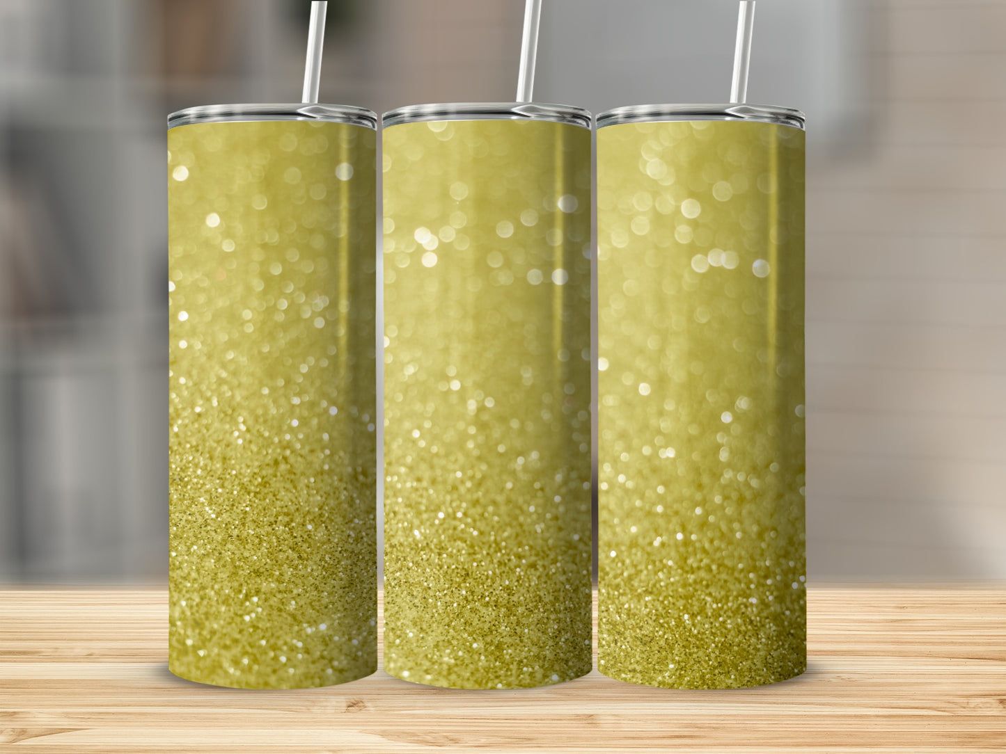 Sparkling Gold Glitter Design Tumbler Product