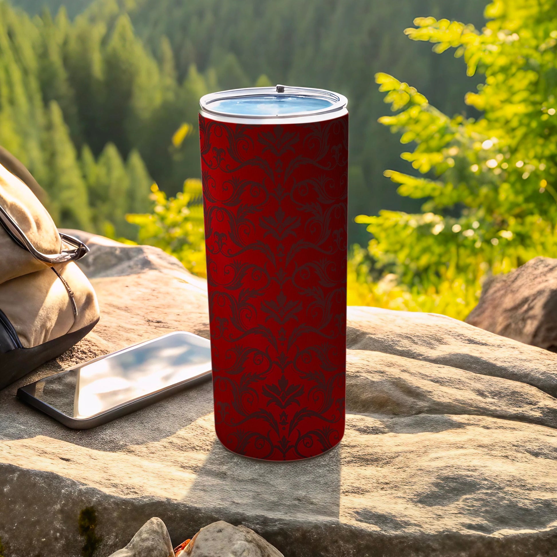 Red Damask Pattern Tumbler Insulated Drinkware product type