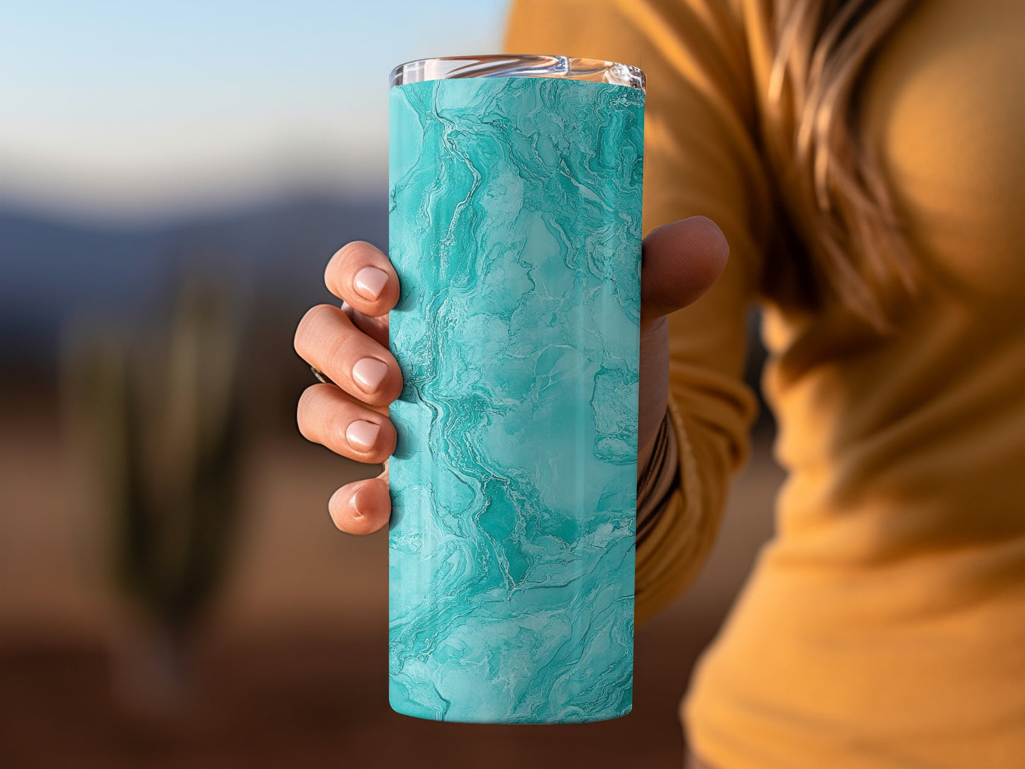 Aqua Swirls of Serenity A Relaxing Design for Tumblers